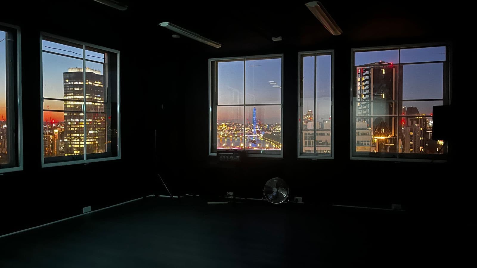 Picture of the black box venue with views over London